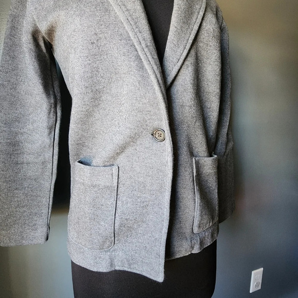 J. Crew Grey One Button Sweater Blazer - Picture 3 of 5